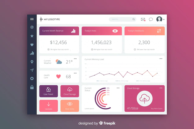 Free Vector | Gradient elements collection dashboard template