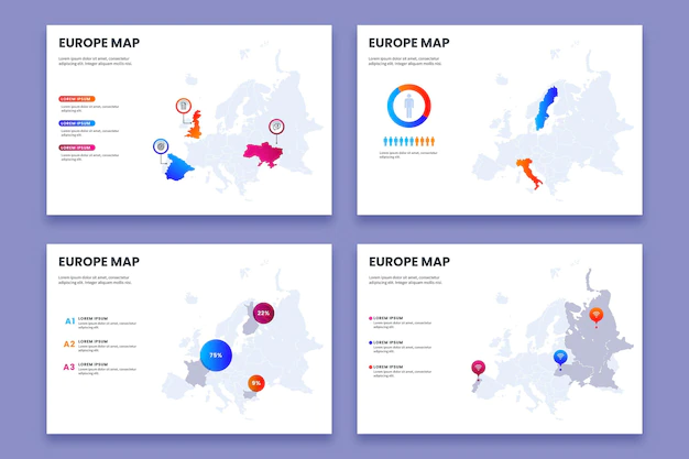Free Vector | Gradient europe map infographic