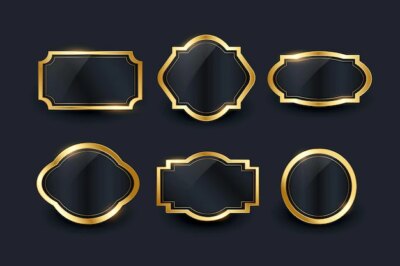 Free Vector | Gradient golden luxury frame set