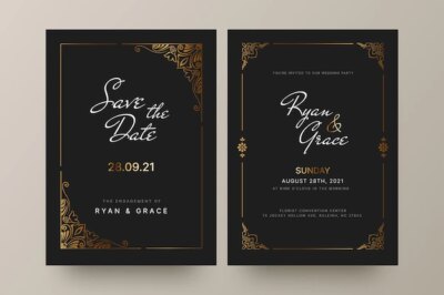 Free Vector | Gradient golden luxury wedding invitation