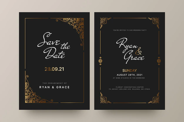 Free Vector | Gradient golden luxury wedding invitation