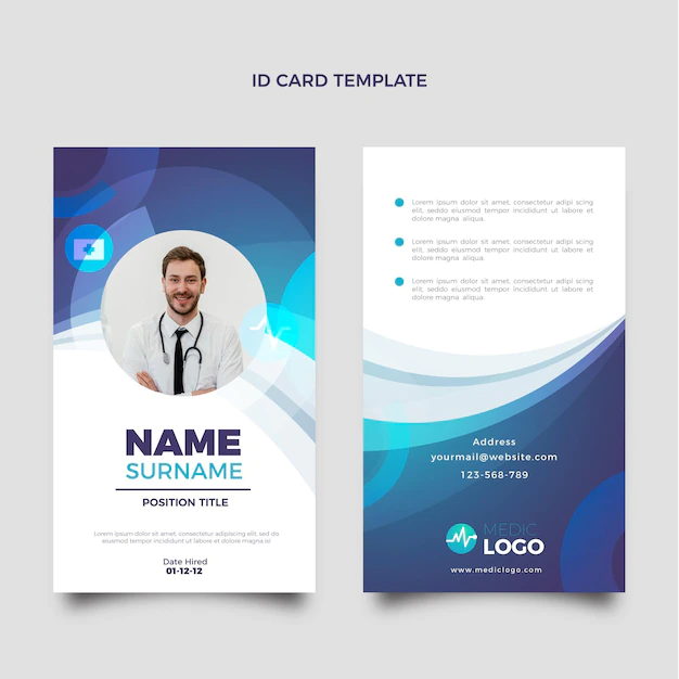 Free Vector | Gradient medical id card template