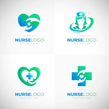Free Vector | Gradient nurse logos pack