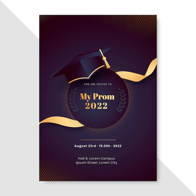 Free Vector | Gradient prom invitation template