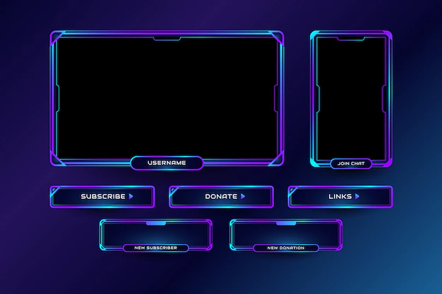 Free Vector | Gradient twitch panels collection