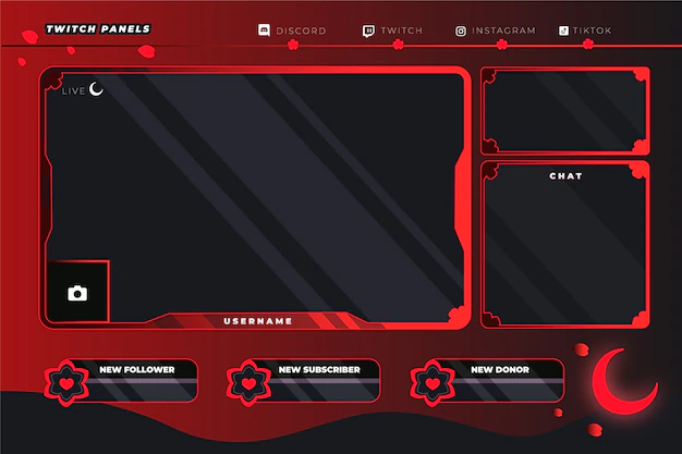 Free Vector | Gradient twitch panels
