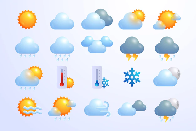 Free Vector | Gradients weather icons for apps
