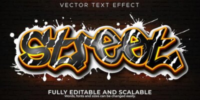 Free Vector | Graffiti street text effect, editable spray and black text style
