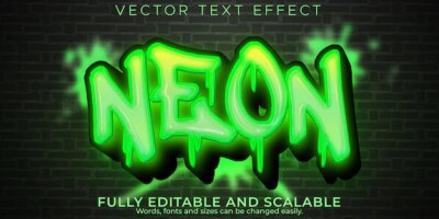 Free Vector | Graffiti text effect editable neon and street text style