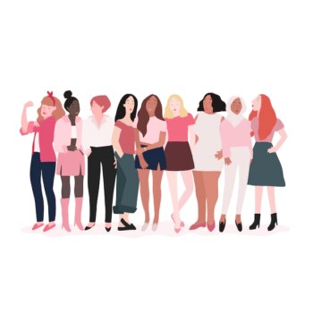 Free Vector | Group of strong women vector