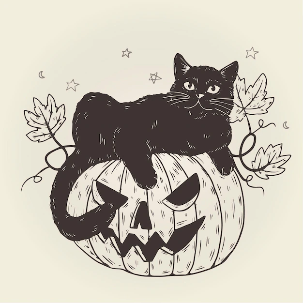 Free Vector | Halloween cat design