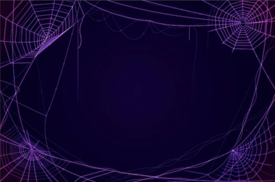 Free Vector | Halloween neon cobweb wallpaper