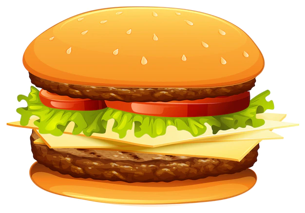 Free Vector | Hamburger with meat and cheese