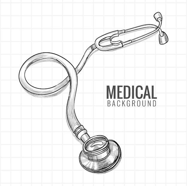 Free Vector | Hand draw medical stethoscope sketch design