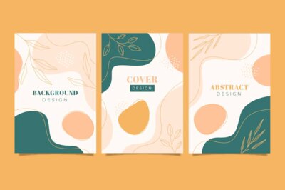 Free Vector | Hand drawn abstract shapes cover collection