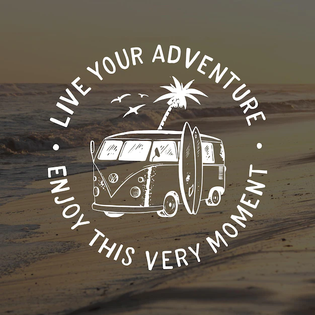 Free Vector | Hand drawn adventure lettering with photo