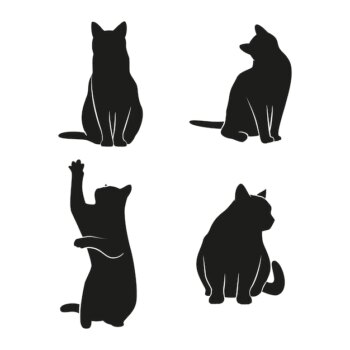 Free Vector | Hand drawn animals silhouette set