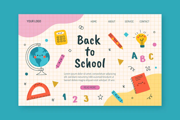 Free Vector | Hand drawn back to school landing page template