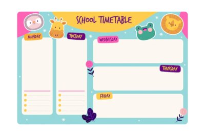 Free Vector | Hand drawn back to school timetable