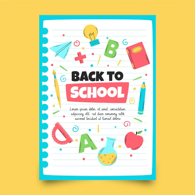 Free Vector | Hand drawn back to school vertical flyer template