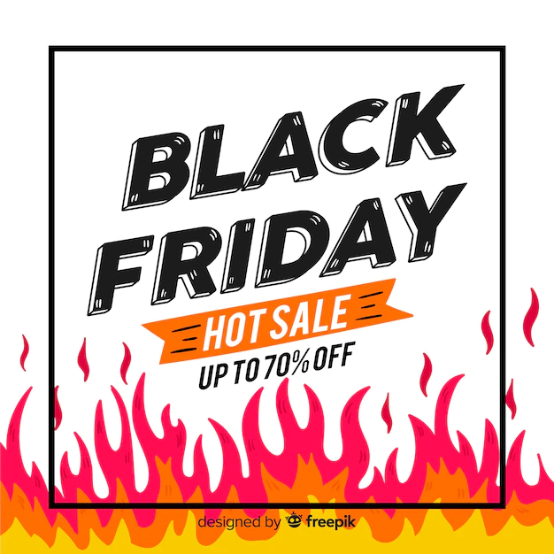 Free Vector | Hand drawn black friday with flame