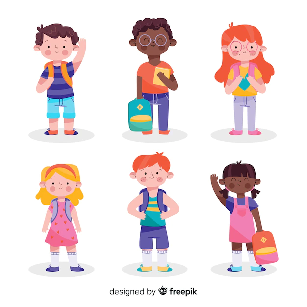 Free Vector | Hand drawn children back to school