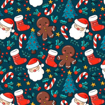 Free Vector | Hand drawn christmas pattern design