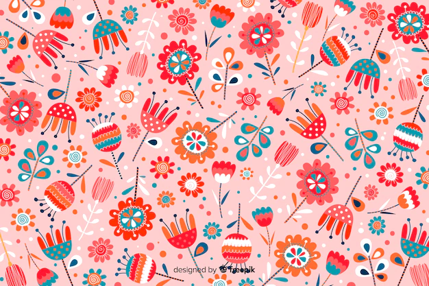 Free Vector | Hand drawn colorful flowers background