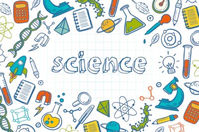Free Vector | Hand drawn colorful science education background