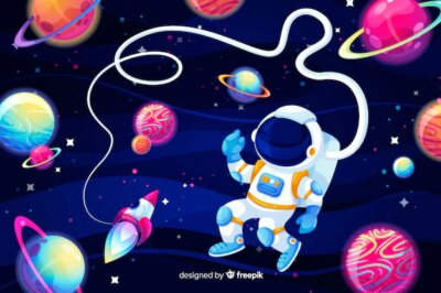 Free Vector | Hand drawn colorful space background