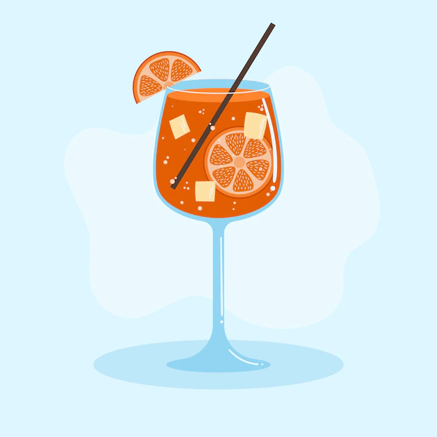 Free Vector | Hand drawn delicious cocktail with orange