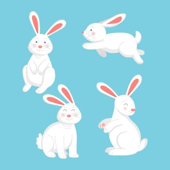 Free Vector | Hand drawn easter bunny collection