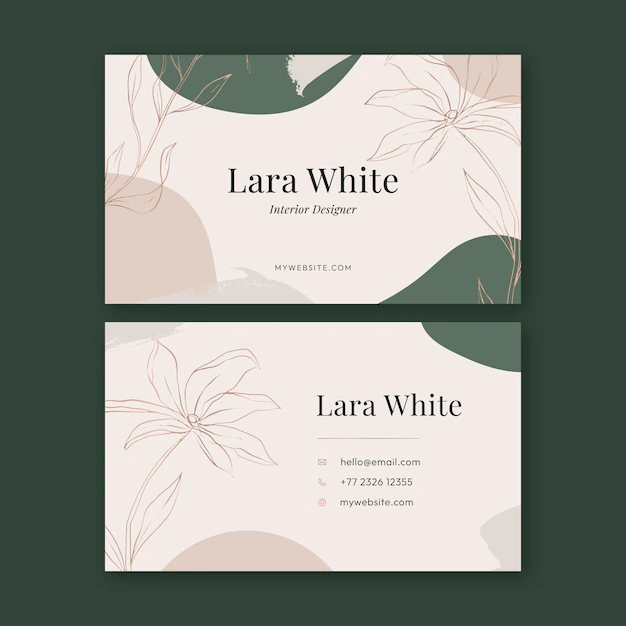 Free Vector | Hand drawn elegant double-sided horizontal business card template