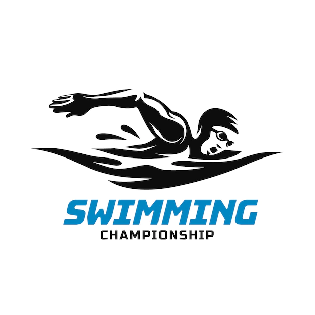 Free Vector | Hand drawn flat design swimming logo template
