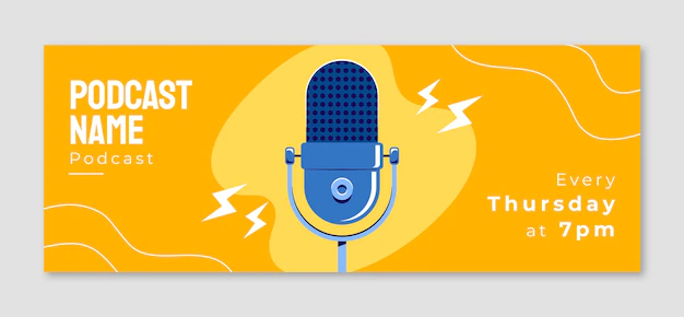 Free Vector | Hand drawn flat podcast cover template