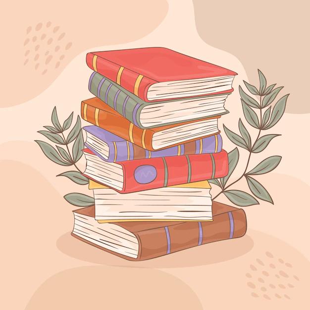 Free Vector | Hand drawn flat stack of books