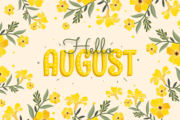 Free Vector | Hand drawn floral august lettering