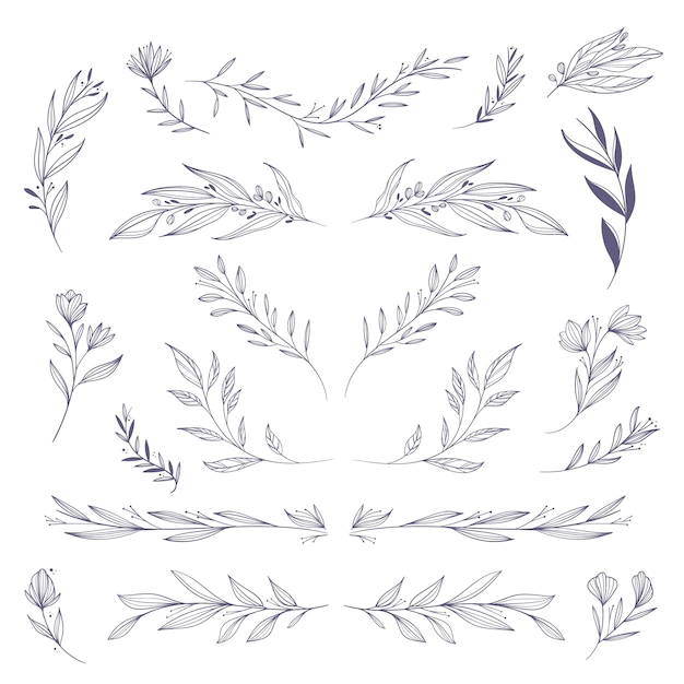 Free Vector | Hand drawn floral elements pack