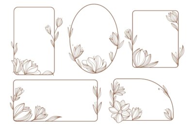 Free Vector | Hand drawn floral frame collection