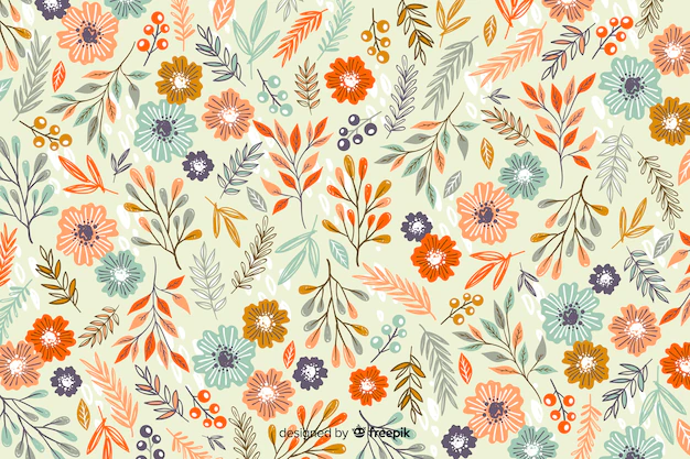 Free Vector | Hand drawn floral pattern background