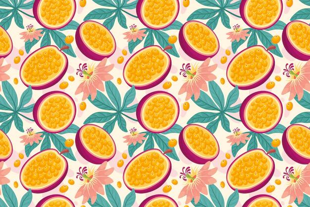 Free Vector | Hand drawn fruit and floral design pattern