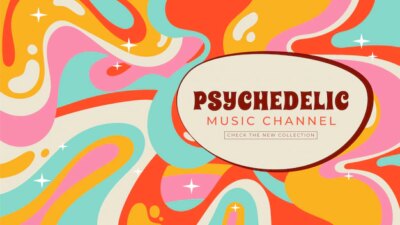 Free Vector | Hand drawn groovy psychedelic youtube thumbnail