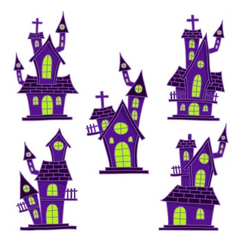 Free Vector | Hand drawn halloween haunted houses collection