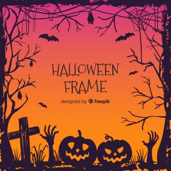 Free Vector | Hand drawn halloween ornamental frame