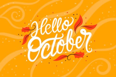 Free Vector | Hand drawn hello october lettering