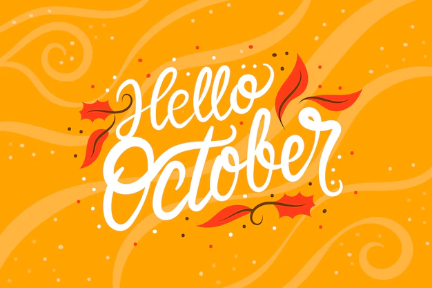 Free Vector | Hand drawn hello october lettering