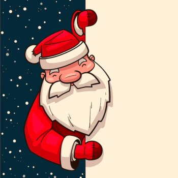 Free Vector | Hand drawn illustration of christmas character holding blank banner