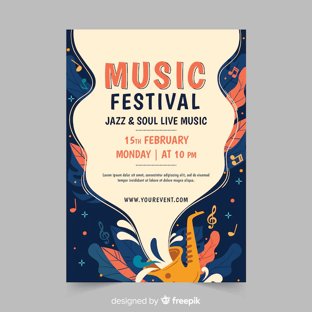 Free Vector | Hand drawn music festival poster