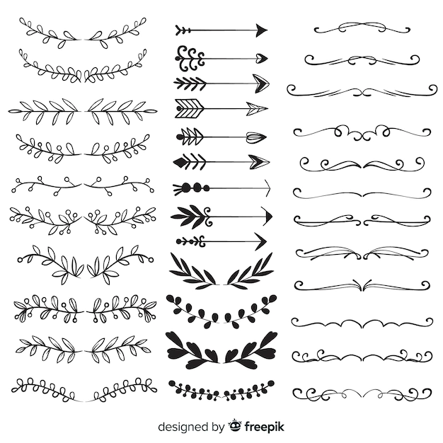 Free Vector | Hand drawn ornament divider collection