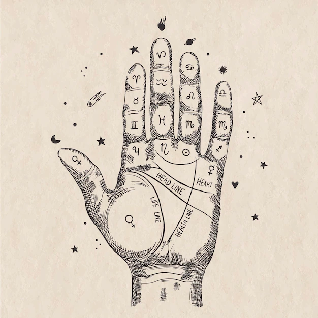 Free Vector | Hand drawn palmistry concept